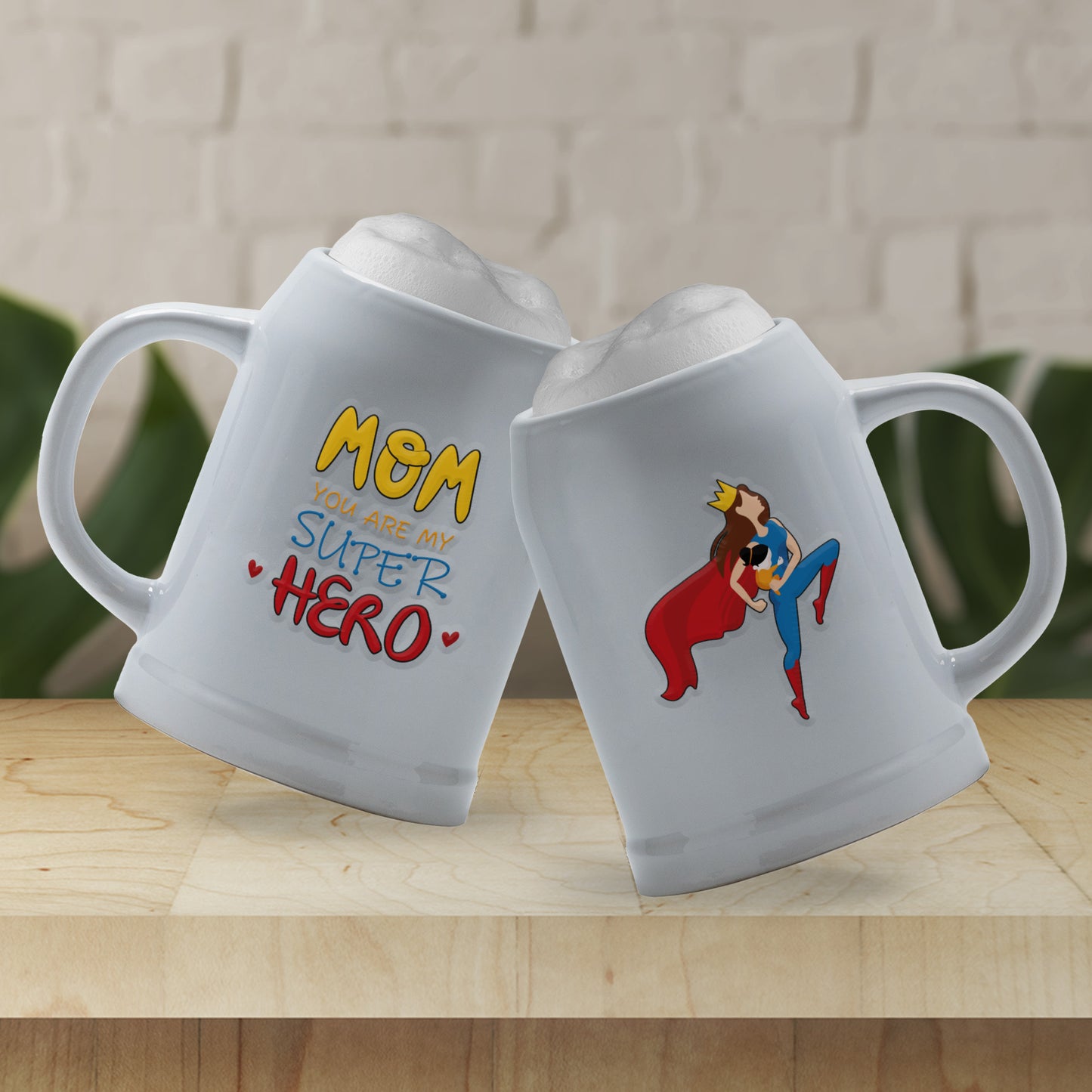 Mom super hero - Caraffa in ceramica