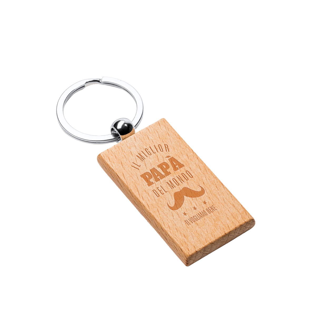 Il miglior papà del mondo - Portachiavi in Legno con Incisione