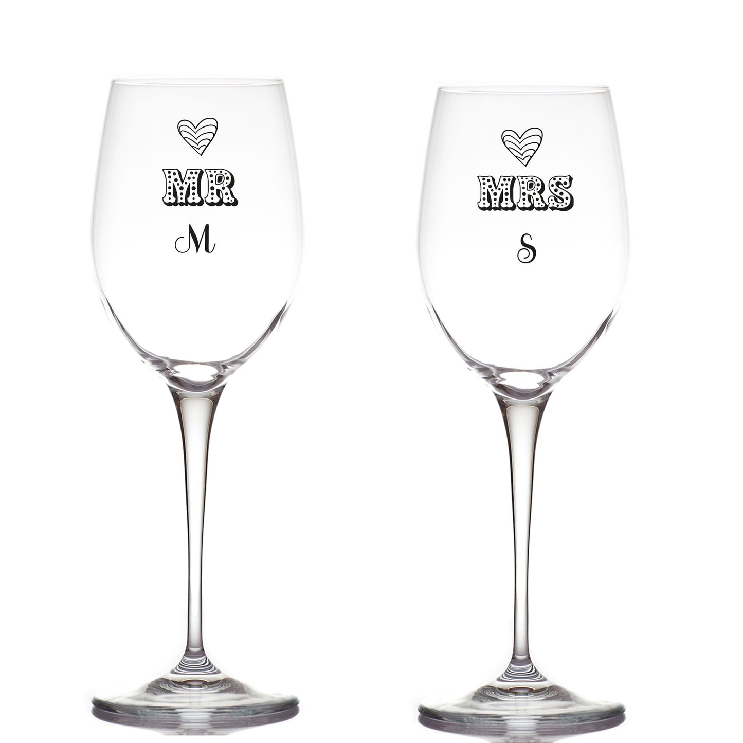 Mr & Mrs - Coppia di Calici - personalizzati con iniziali