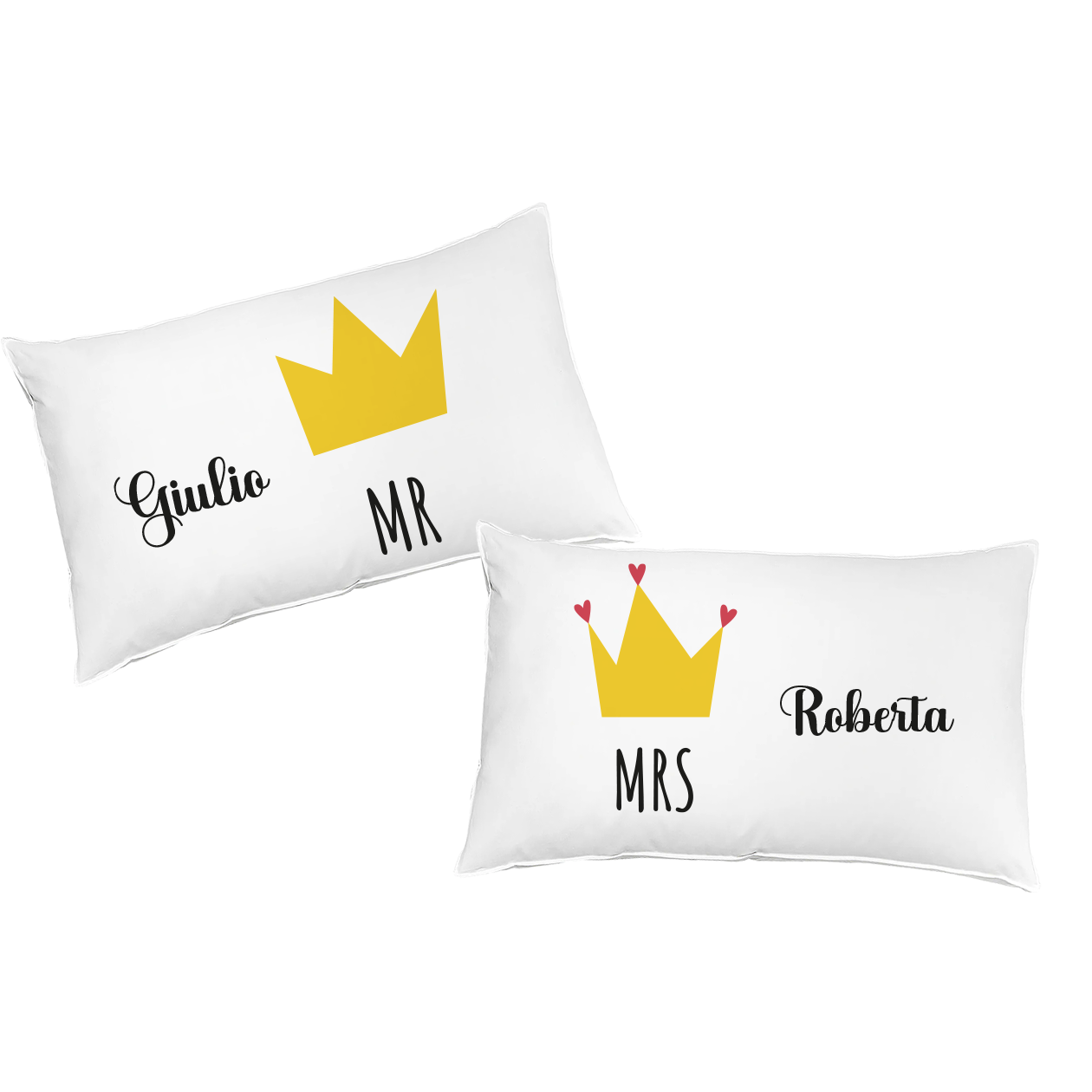 Mr Mrs Name - Coppia Federe personalizzate con nomi