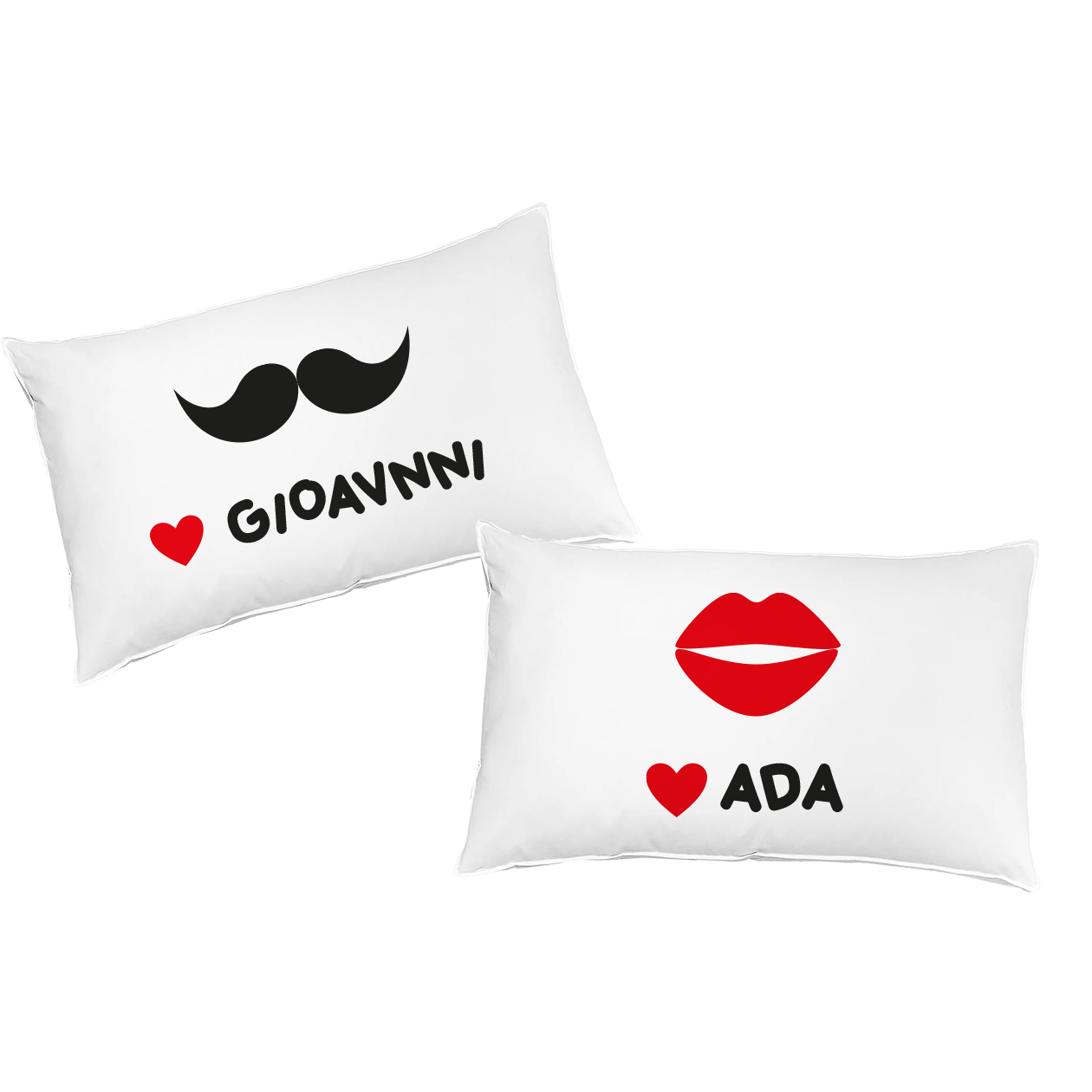 Kiss - Coppia Federe personalizzate con nomi