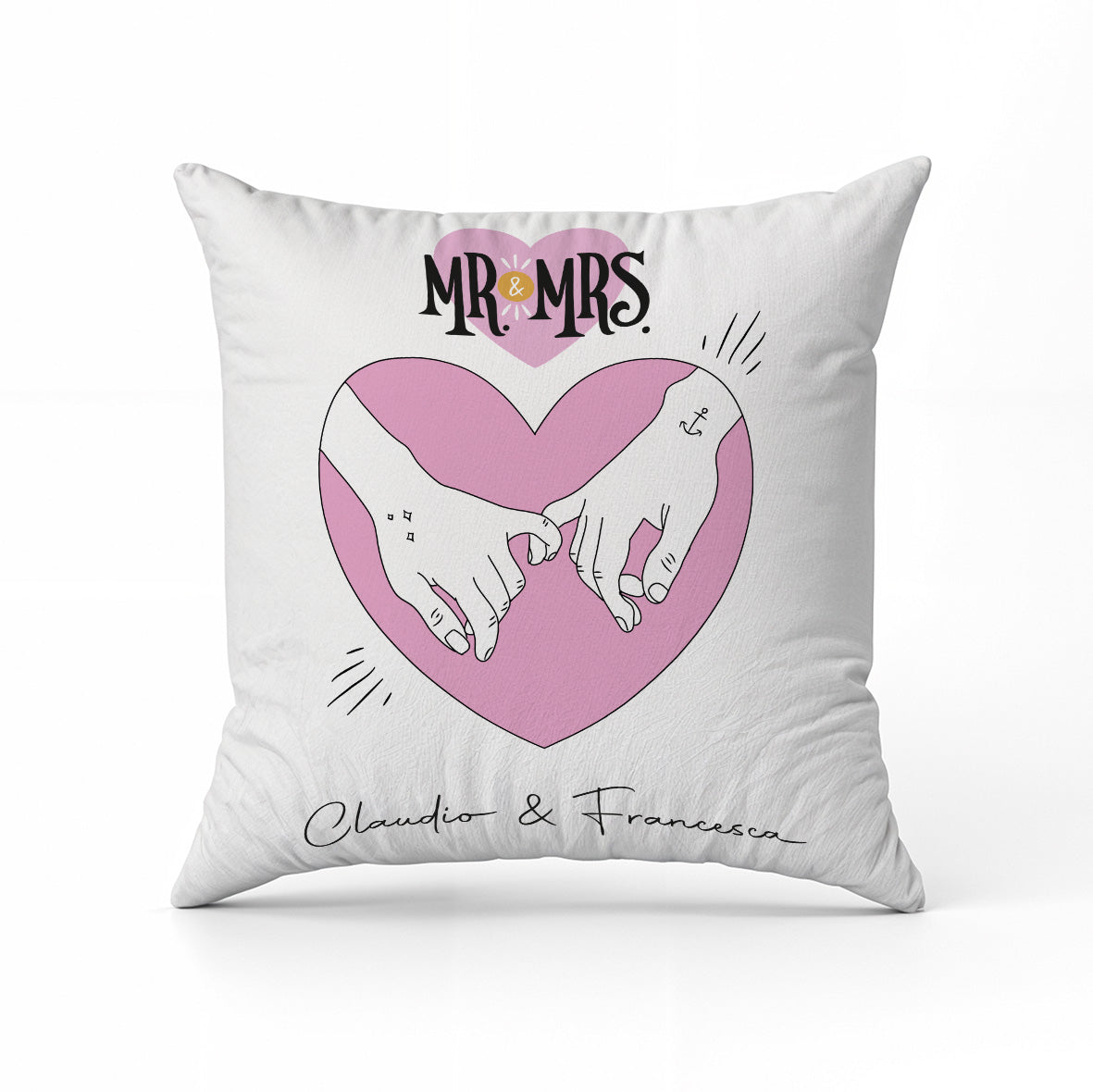 Mr & Mrs - Cuscino - idea regalo - personalizzato con nomi