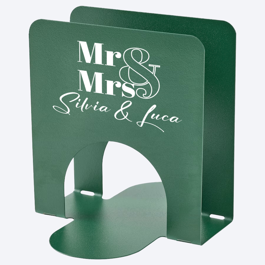Mr & Mrs - portatovaglioli da tavola - personalizzato con nomi