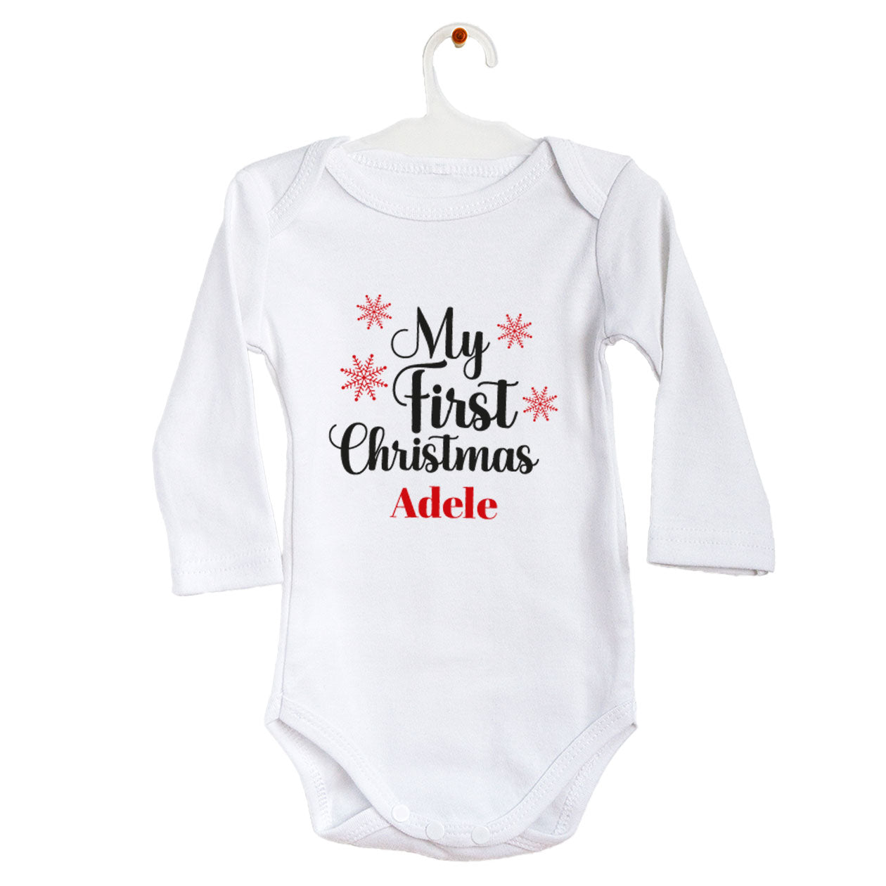 My first Christmas - Tutina neonato - body personalizzato con nome