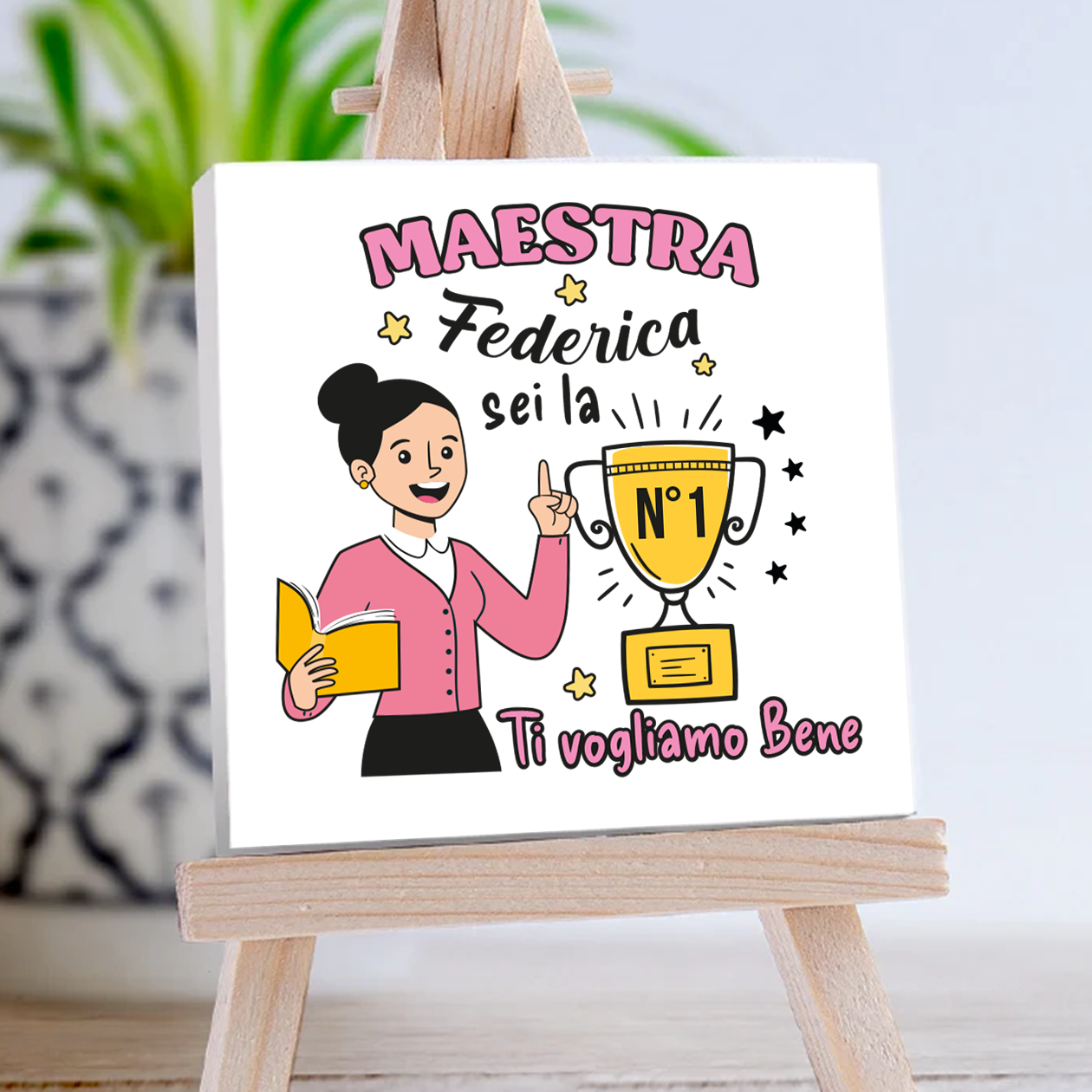 Maestra sei la n 1 - Mattonella in Ceramica - personalizzata