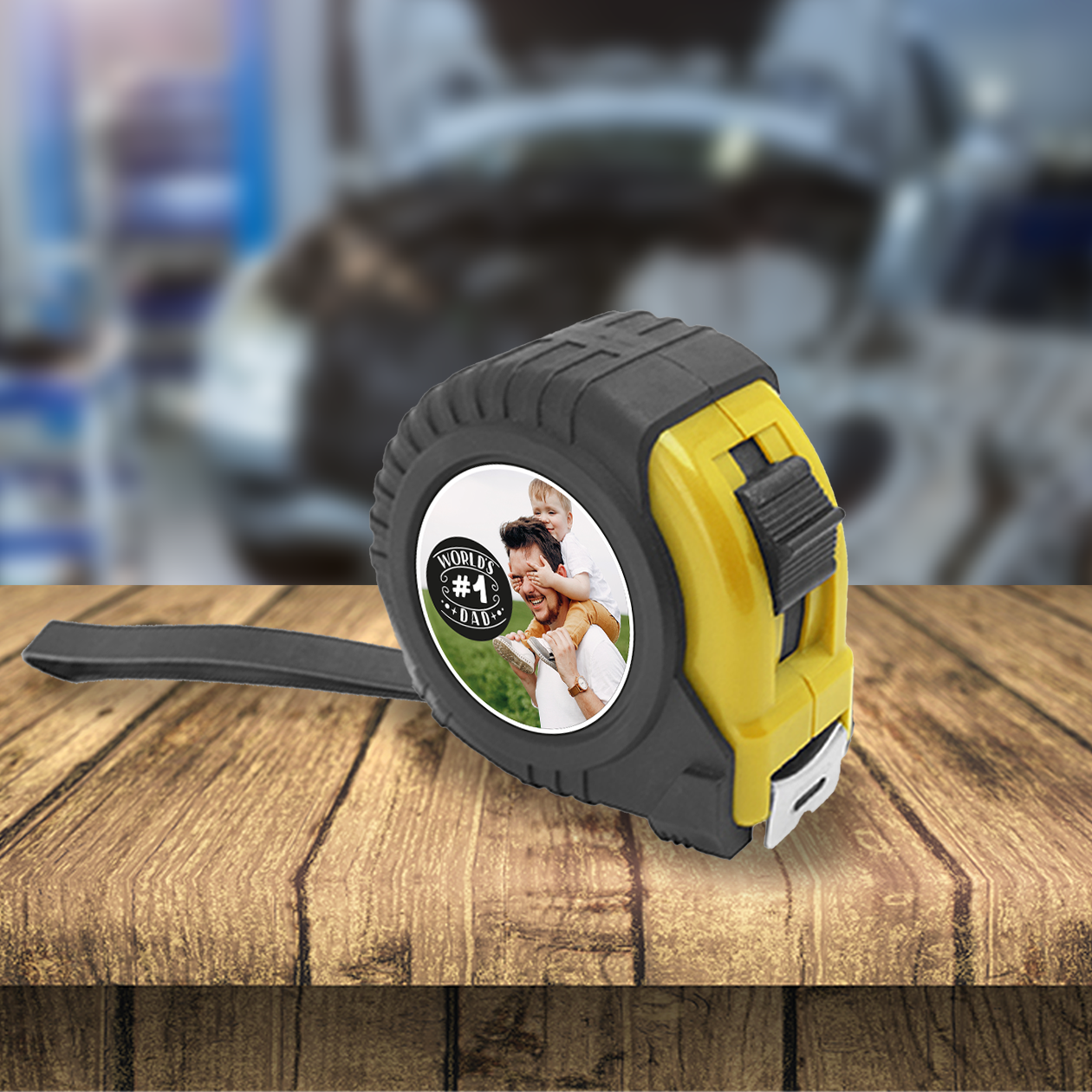 Dad n 1 - Metro a rullo da 5 metri - personalizzato con foto