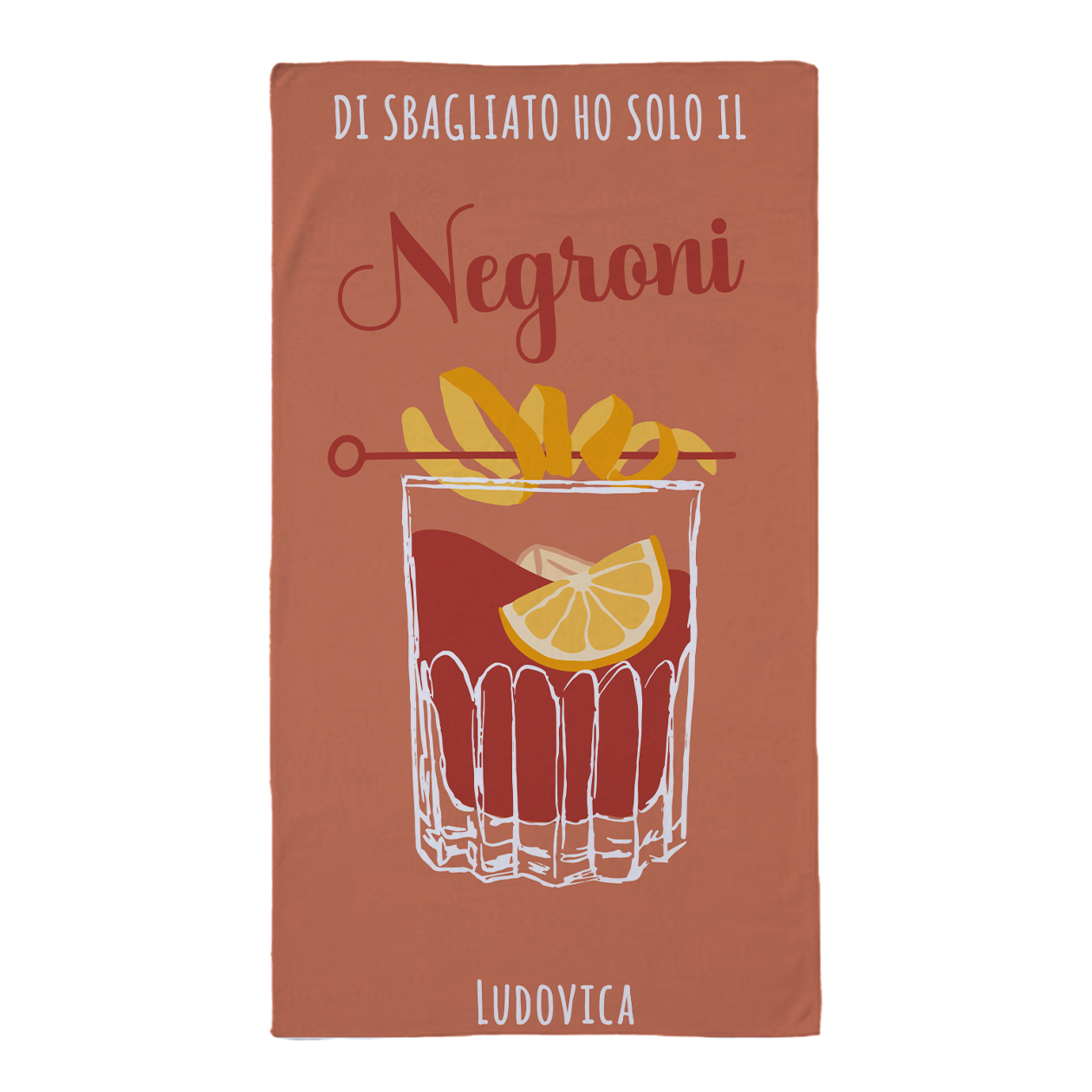 Di sbagliato ho solo il negroni - Telo Mare in microfibra - personalizzato con nome
