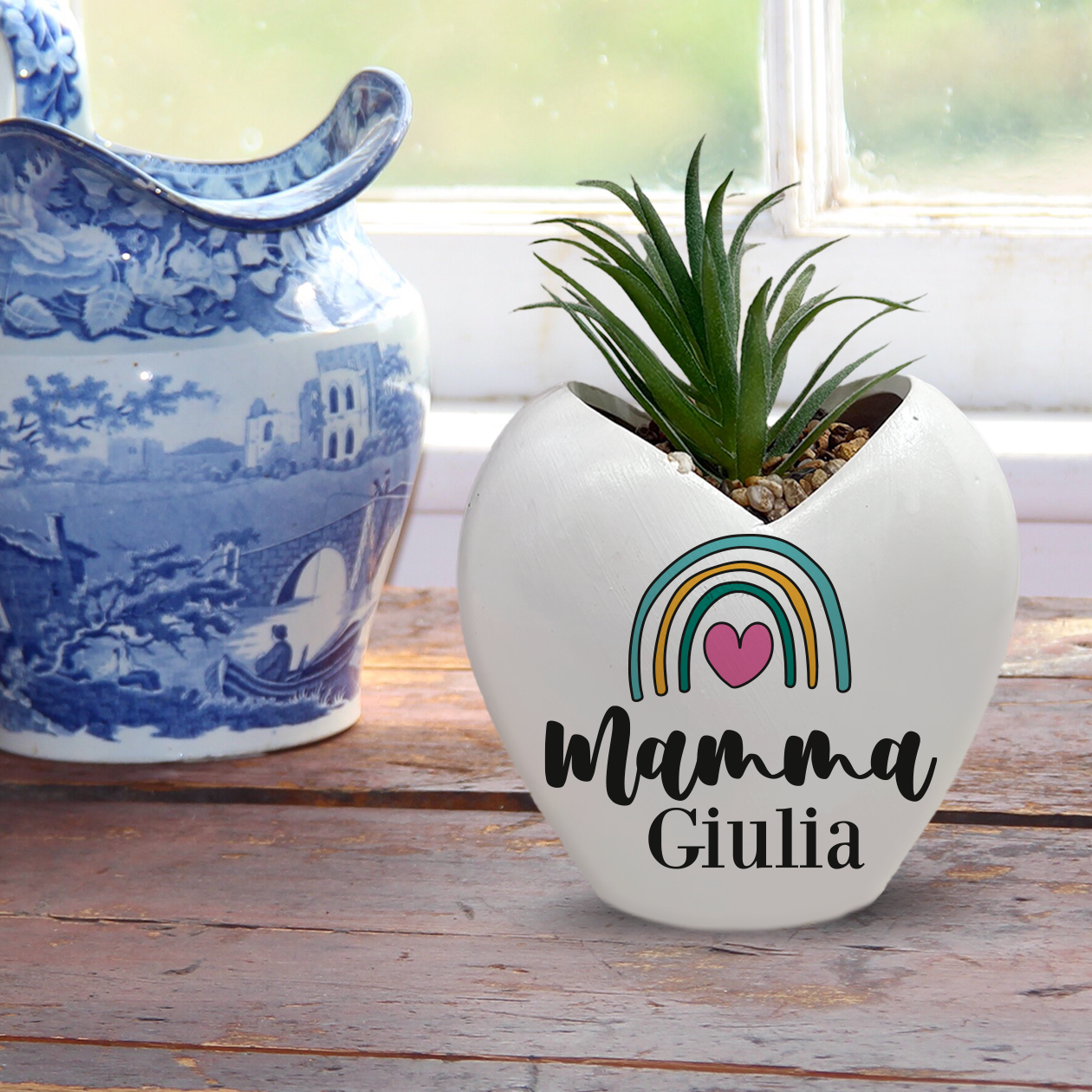 Mamma heart rainbow - Piantina con vaso - personalizzata con nome