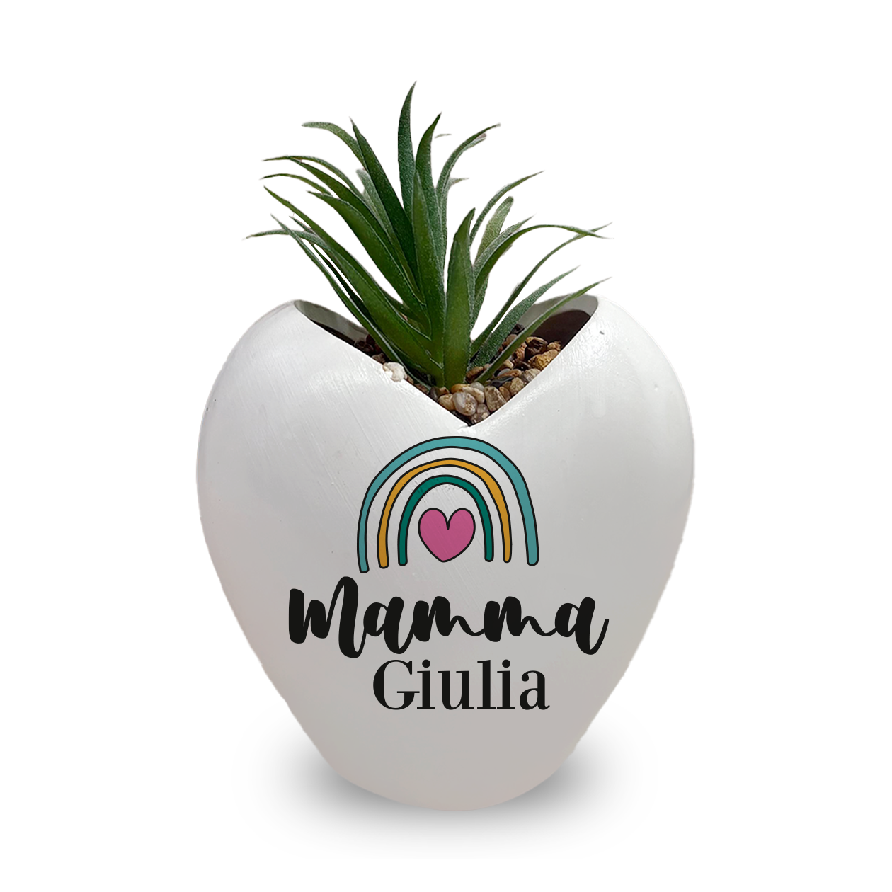 Mamma heart rainbow - Piantina con vaso - personalizzata con nome