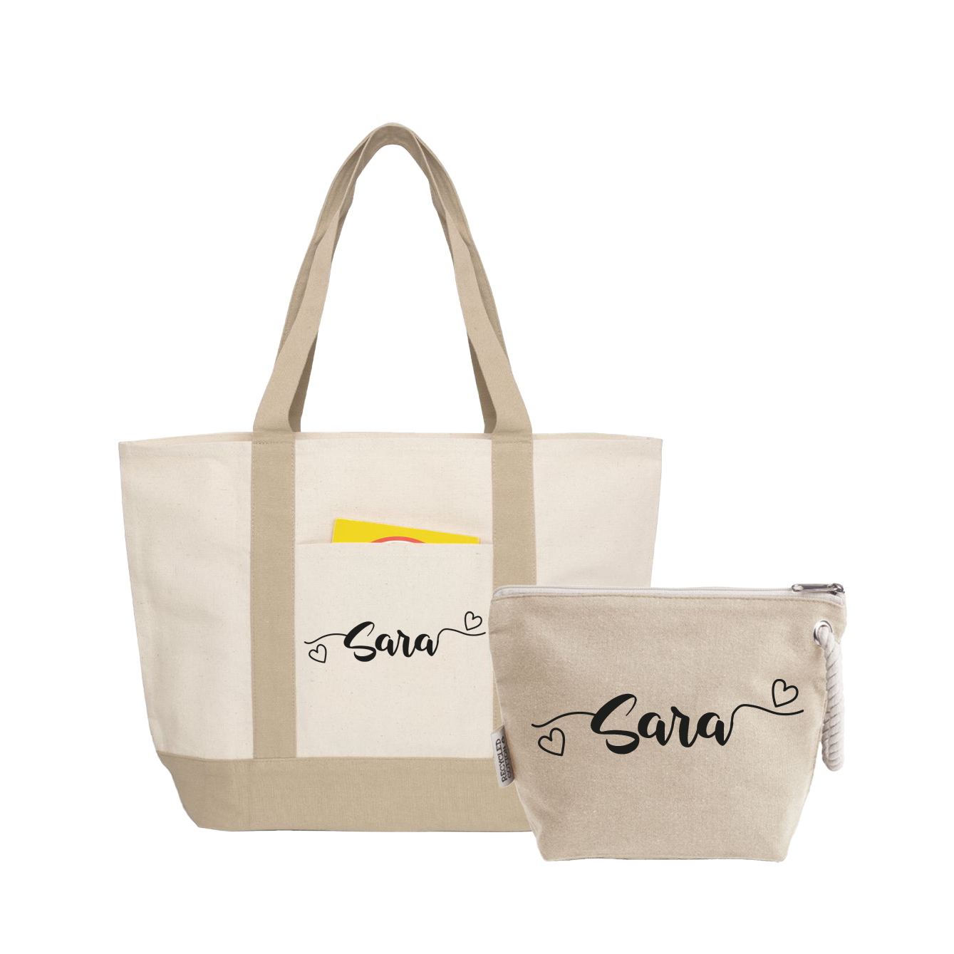 Name heart - borsa mare & Pochette - Combo - personalizzata con nome