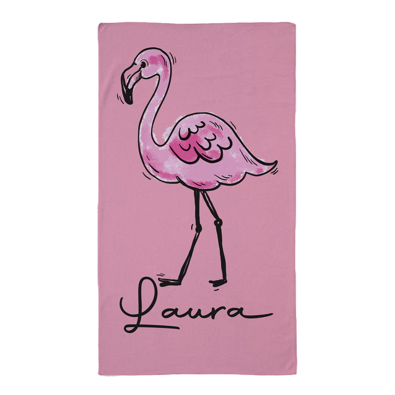 Pink - Telo Mare in microfibra - personalizzato con nome