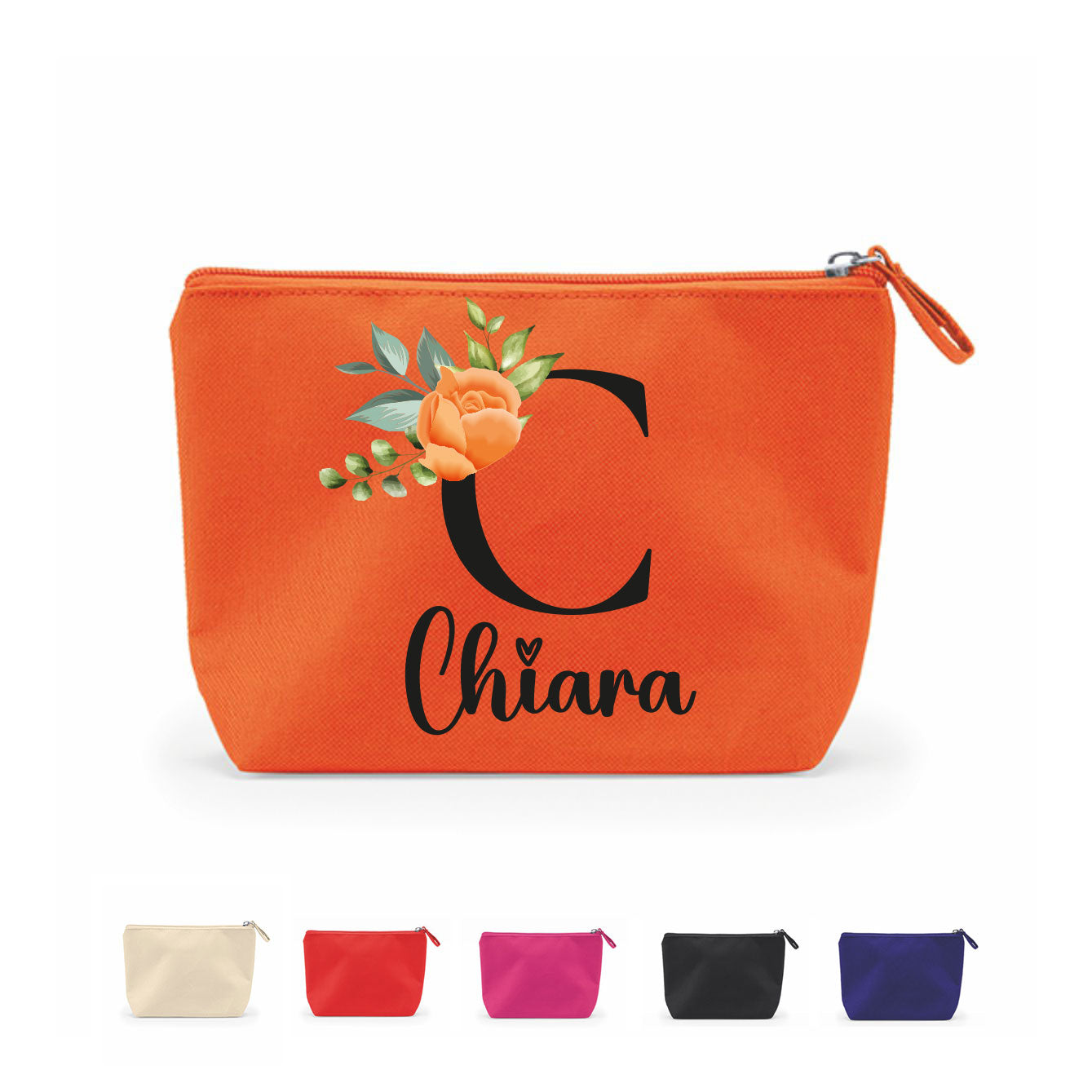 Orange Flower - Pochette personalizzata con nome