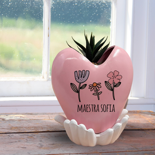 Maestra flowers - Piantina con vaso - personalizzata con nome