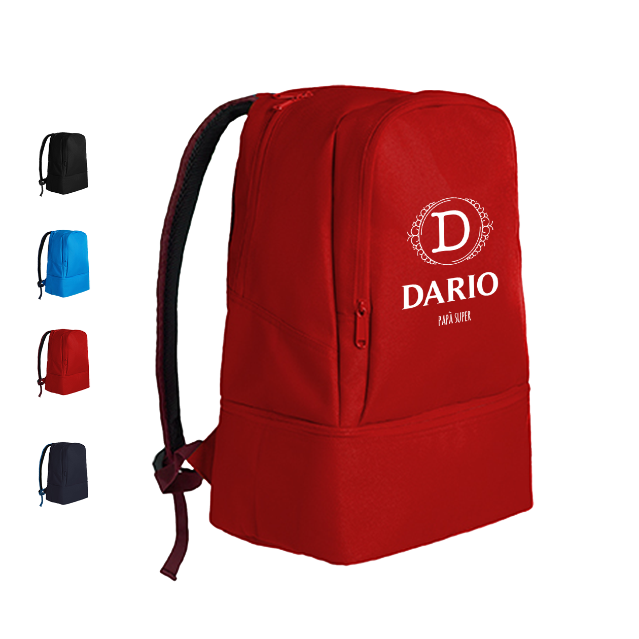 Papà super - Zaino con scomparto sul fondo rigiro portascarpe - personalizzato con nome