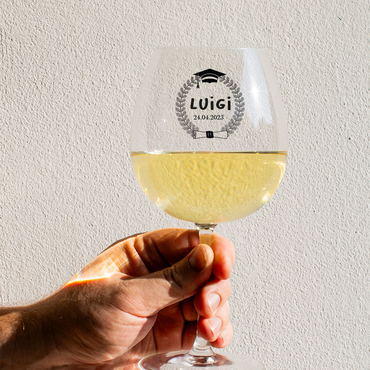 Nome e Data Laurea - Calice Bicchiere da Vino - personalizzato