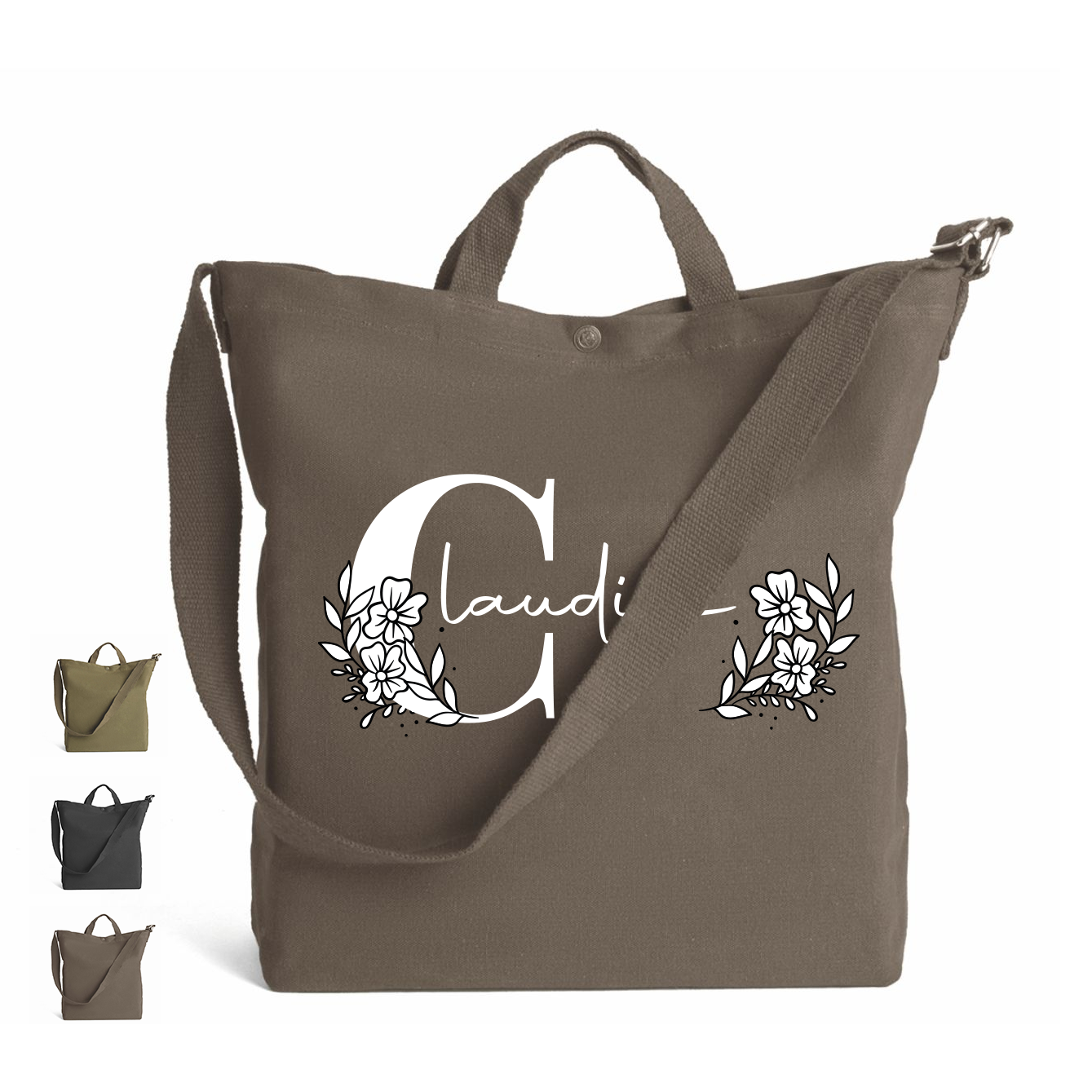 Flower name - Borsa da Donna in Tela - personalizzato con nome