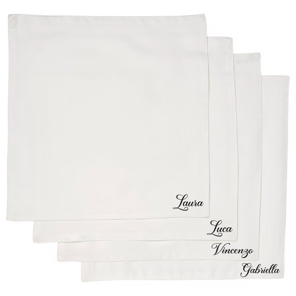 Elegant Name - Set 4 tovaglioli - personalizzato con nome/i