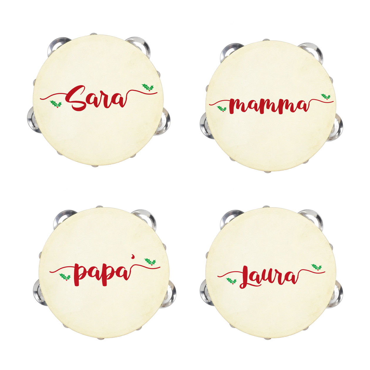 Red Name - Set da 10 Tamburelli - personalizzati