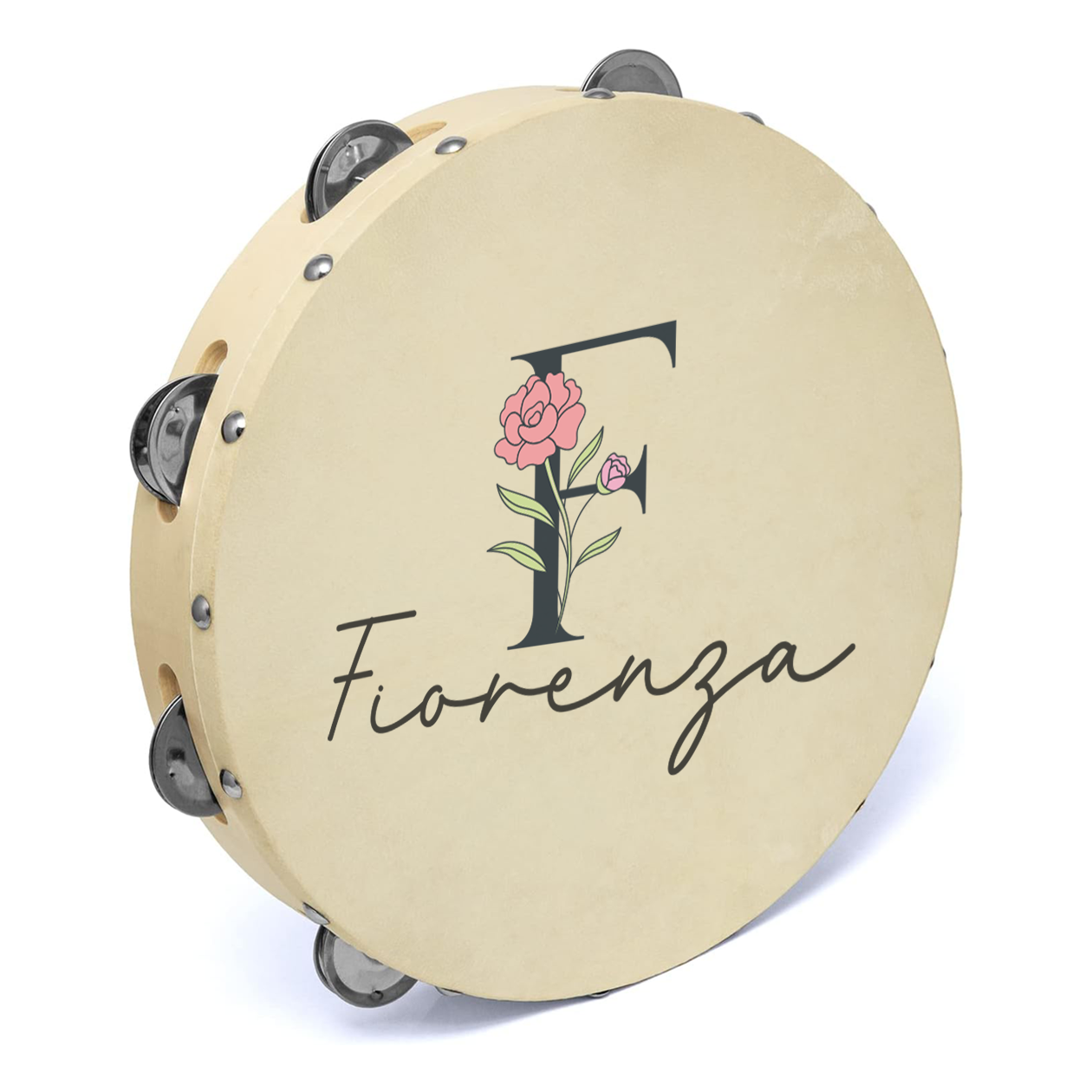 Name Flower - Set da 10 Tamburelli - personalizzati con nomi