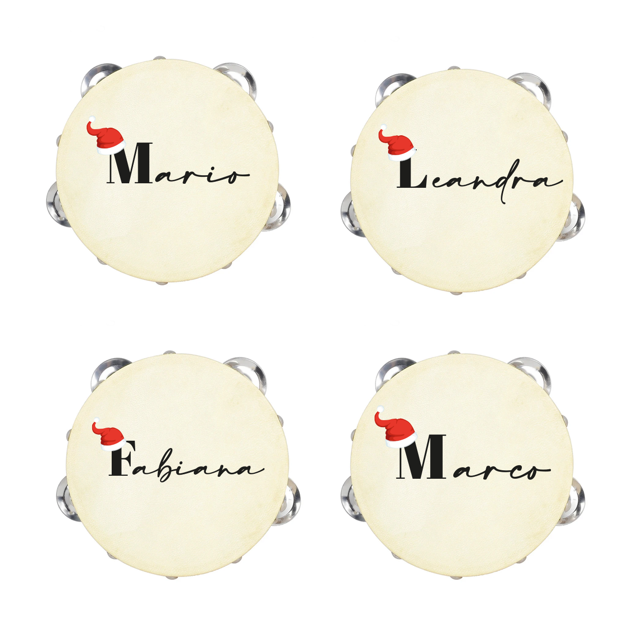 Christmas Cap - Set da 10 Tamburelli - personalizzati