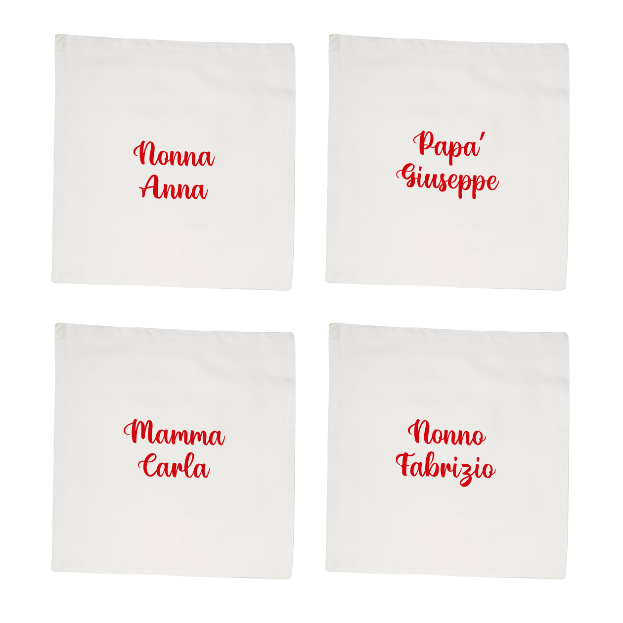 Family - Set 4 tovaglioli - personalizzato