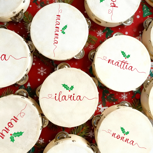 Christmas Name - Set da 10 Tamburelli - personalizzati