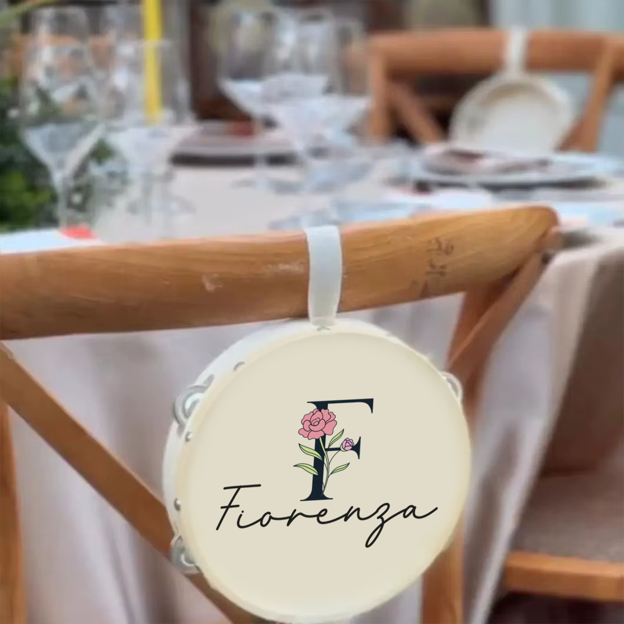Name Flower - Set da 10 Tamburelli - personalizzati con nomi