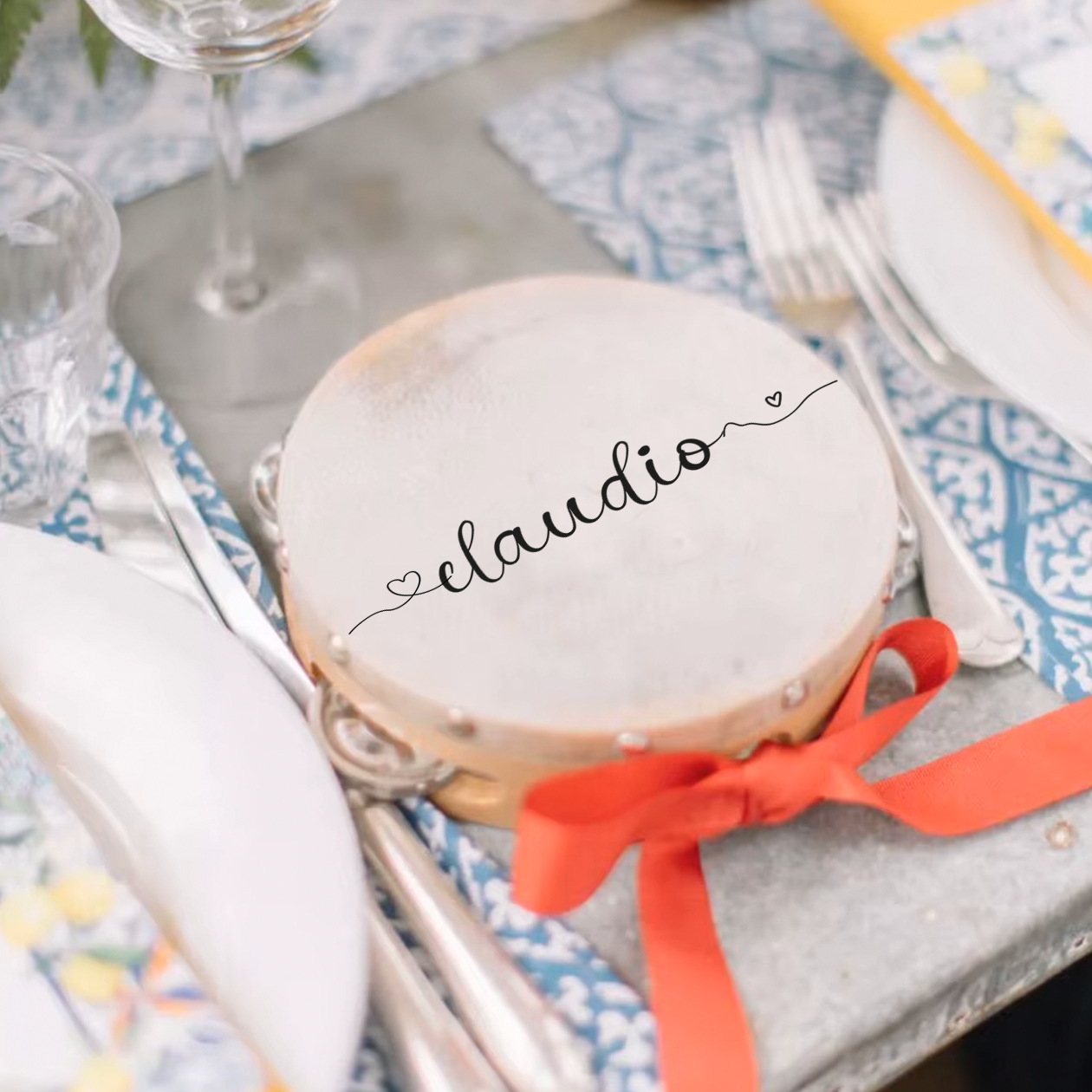 Name Heart - Set da 10 Tamburelli - personalizzati con nomi