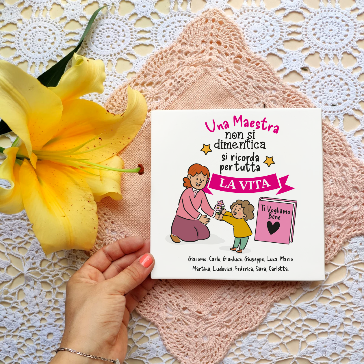 Una maestra per tutta la vita - Mattonella in Ceramica - personalizzata