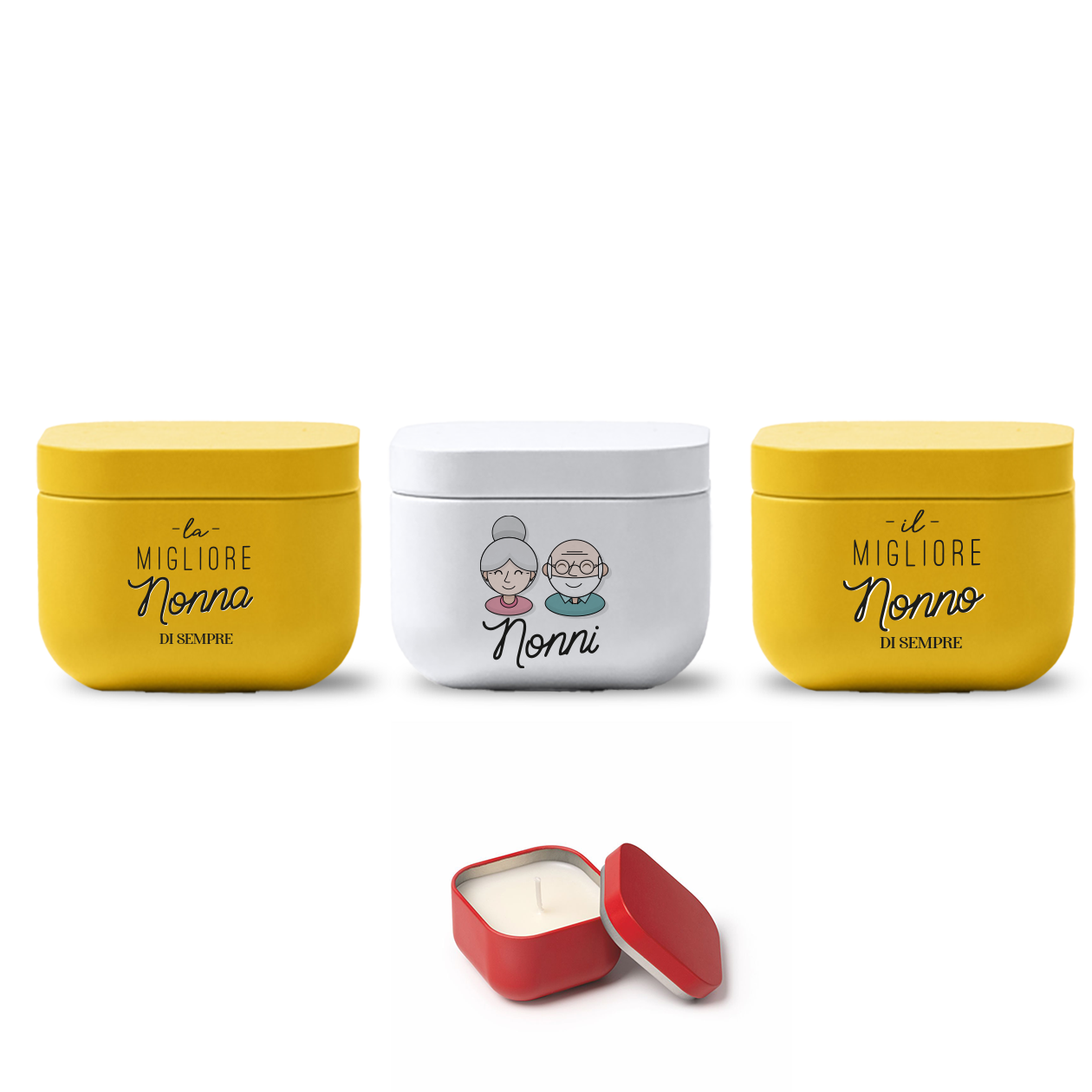 I migliori nonni di sempre - Set di 3 Candele Profumate