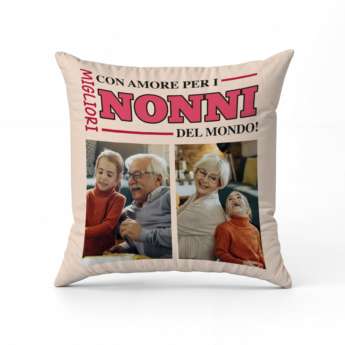 Con amore per i nonni - Cuscino - personalizzato con foto