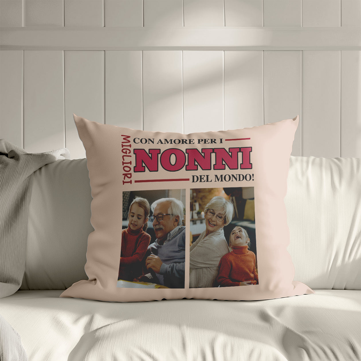 Con amore per i nonni - Cuscino - personalizzato con foto
