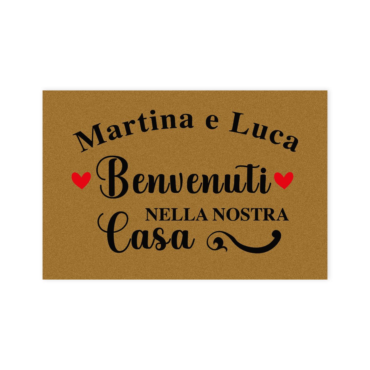 Benvenuti nella nostra casa - Tappeto - personalizzato con nomi