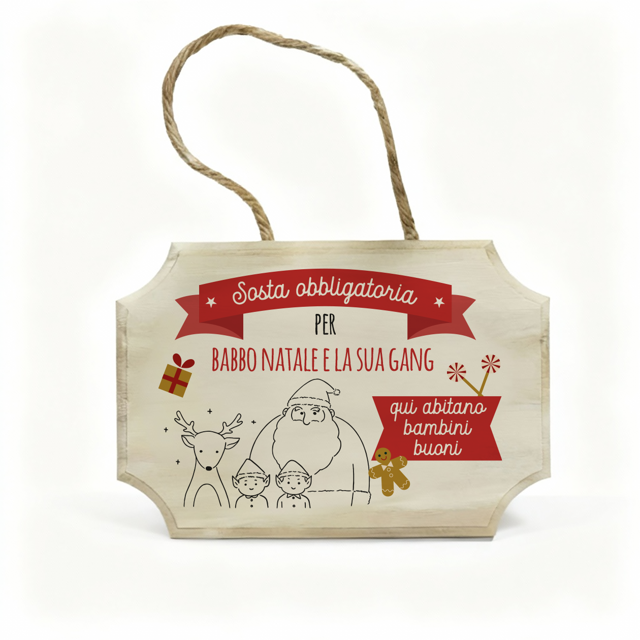 Sosta obbligatoria per Babbo Natale - fuoriporta in legno