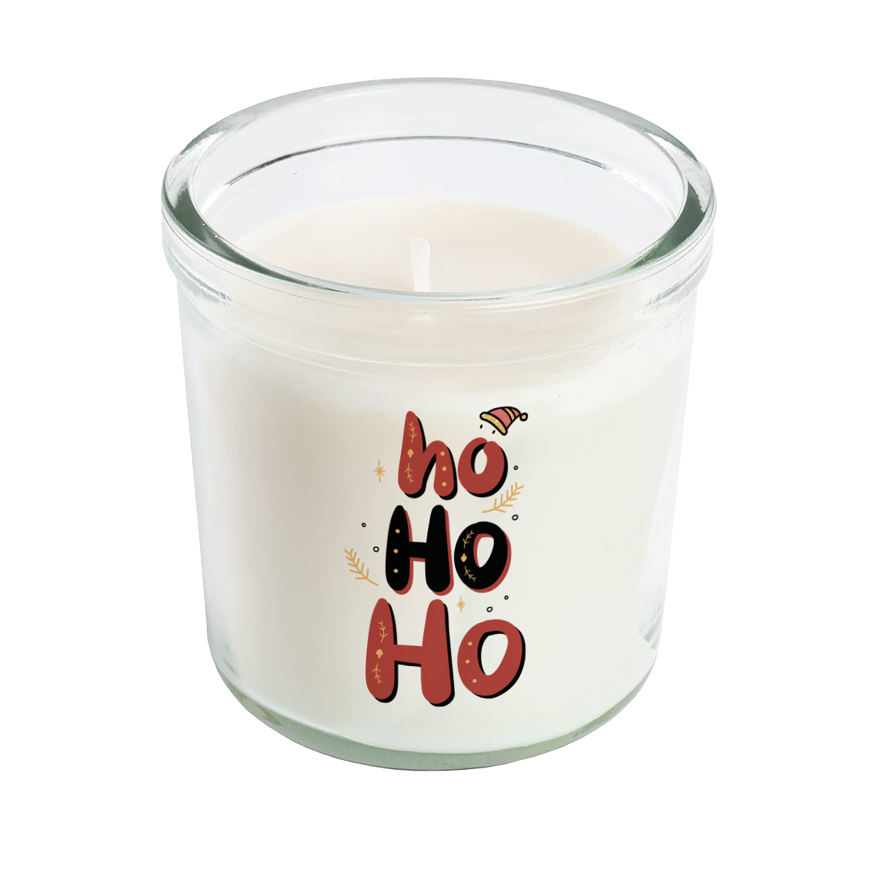 Ho Ho Ho - Candela profumata in vetro con Stampa
