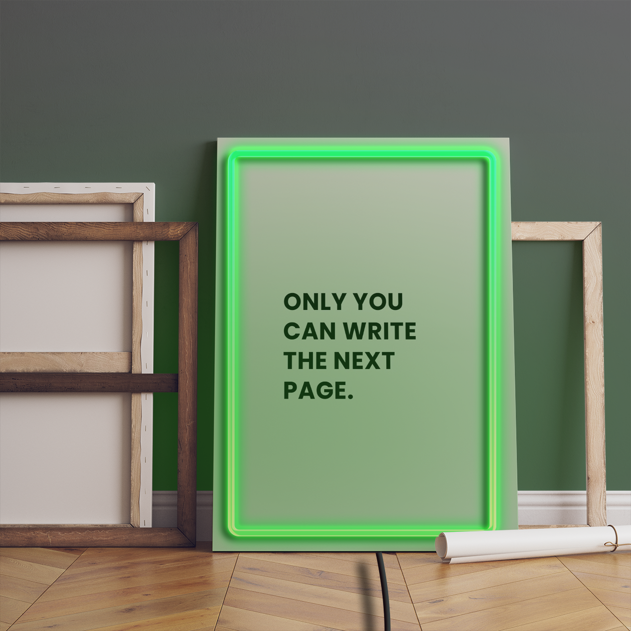 Only you can write the next page - Quadretto con Neon Led