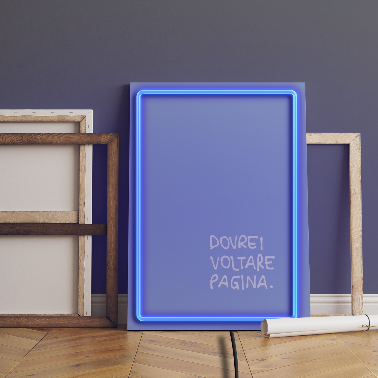Dovrei voltare pagina - Quadretto con Neon Led