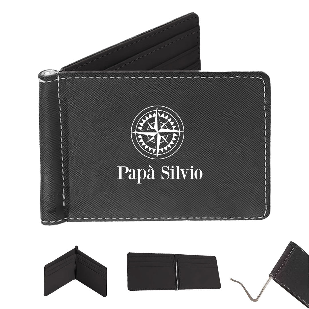 Papà name star - Portafoglio in pelle sintetica - personalizzato con nome