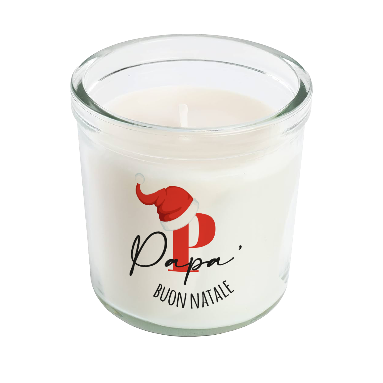 Buon Natale papà - Candela profumata in vetro con Stampa