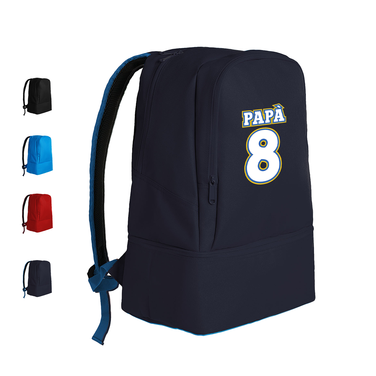 Papà number - Zaino con scomparto sul fondo rigiro portascarpe - personalizzato con numero