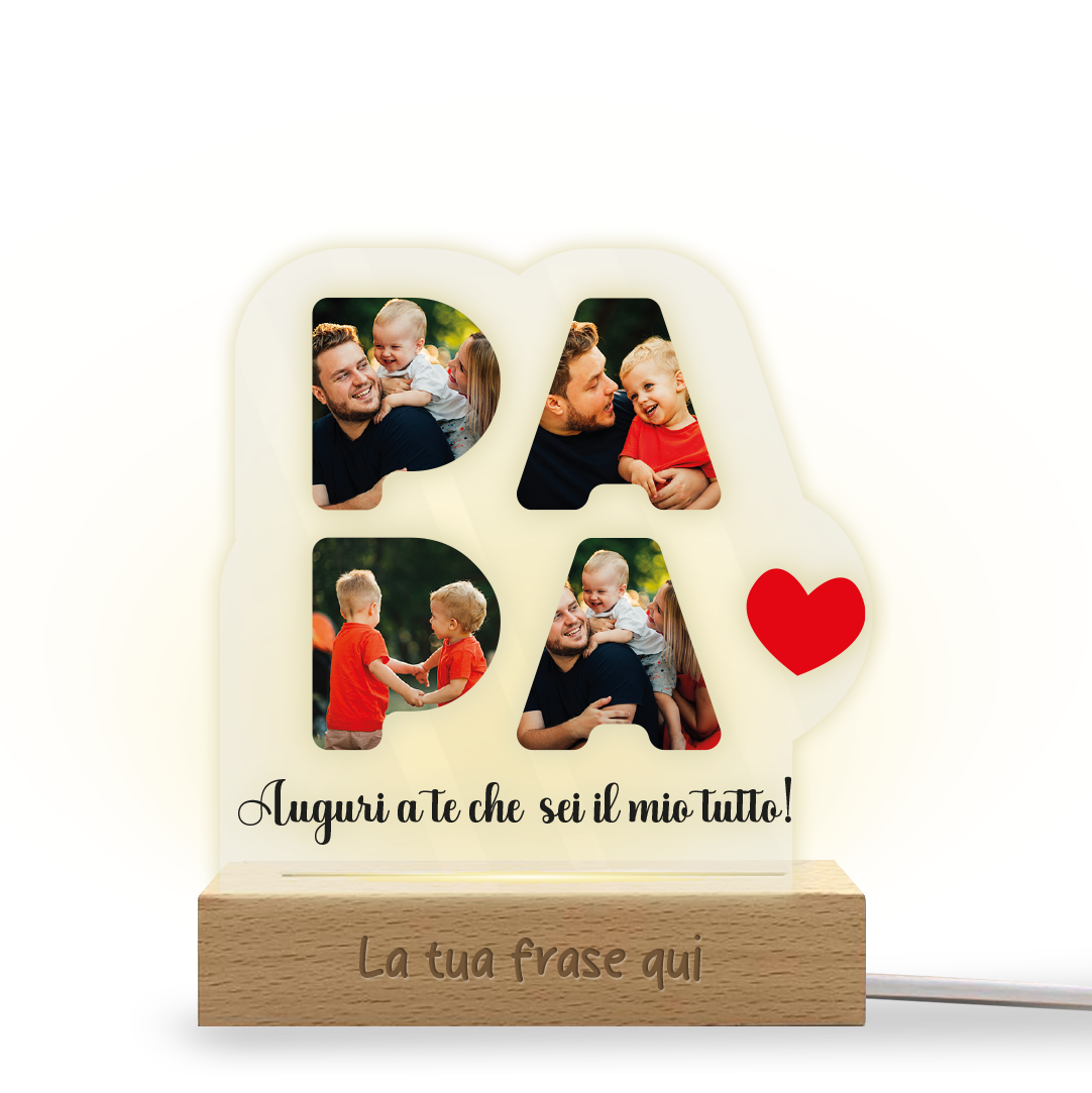 Sei il mio tutto - Lampada - Plexiglass personalizzata con foto e frase