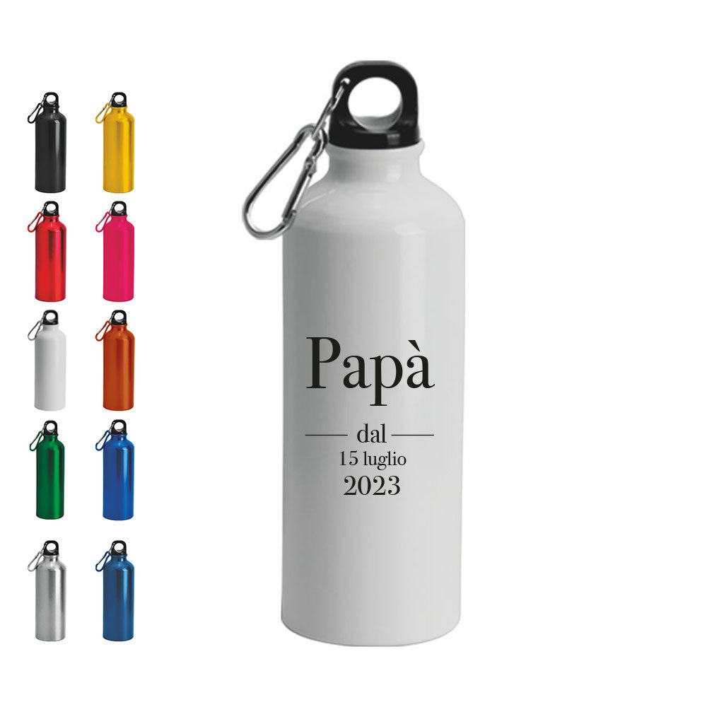 Papà dal - Borraccia Ecosostenibile - personalizzata con data