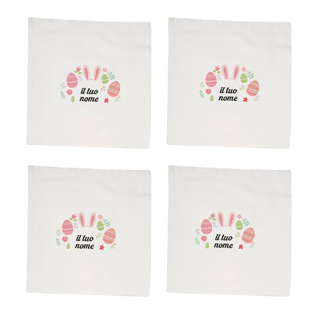 Buona Pasqua - Set 4 tovaglioli - personalizzato con nomi