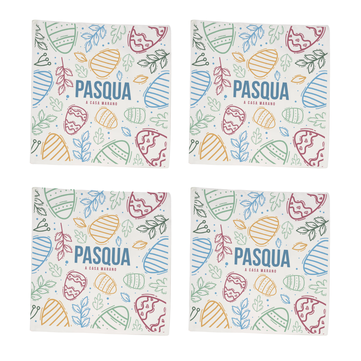 Pasqua a casa - Set 4 tovaglioli - personalizzato