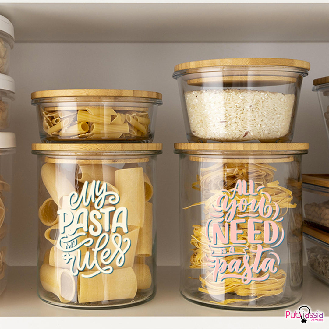 My pasta rules - Set 2 barattoli salvafreschezza - borosilicato
