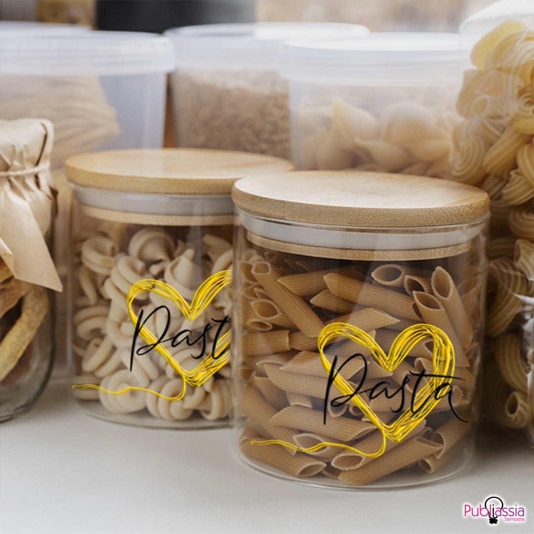 I love pasta - Set 2 barattoli salvafreschezza - borosilicato