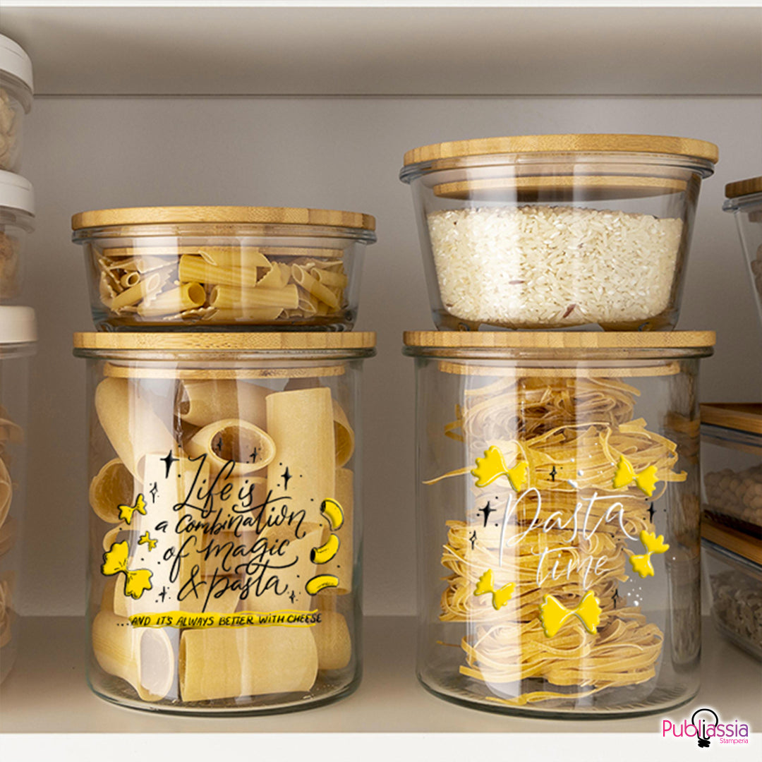 Like is a combination of magic & pasta - Set 2 barattoli salvafreschezza - borosilicato