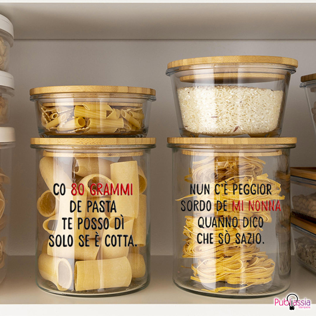 Pasta time - Set 2 barattoli salvafreschezza - borosilicato