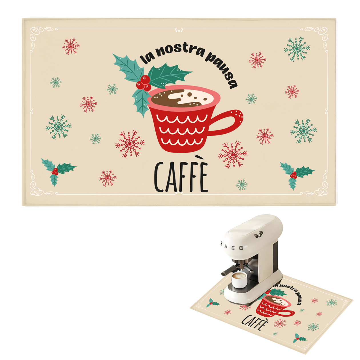 La nostra pausa caffè - Tappetino per Macchina del caffè con Retro in Gomma Tappeto 30x40cm