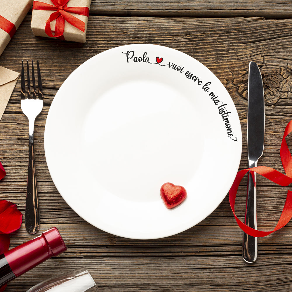 Vuoi essere la mia testimone? - Piatto in vetro temperato